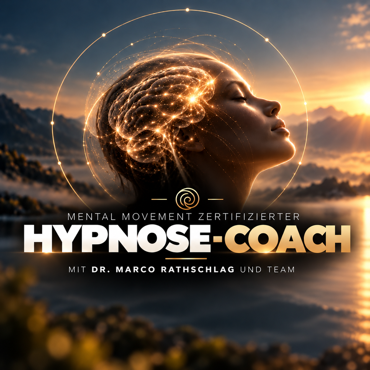Futuristisches Hypnose-Coach Poster in Gold